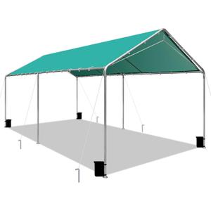 Heavy Duty 10 X 20 Ft Easy to Assemble Metal Car Canopy Shelter with Reinforced Steel Cables, Outdoor Portable Garage for Car, Boat Tent, Green