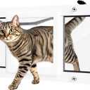 Cat Door for Window Weatherproof: Aluminum Frame Flap Pet Door Fit Window Insert - Easy Adjustable to Quick Fit Windows Width 31"-36" - 4 Secure Lock Modes with Magnetic Closure for Cats Dog