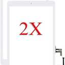 for iPad 5 5th Gen A1822 A1823 2017 Screen Replacement 2 Pack 9.7 Inch Digitizer, for iPad 5 5th Gen Touch Screen Digitizer Replacement with Home Button(White)