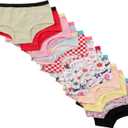Alyce Intimates Girls Panties, Assorted Solids & Prints Pack of 12, Size 16