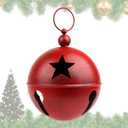 2pcs Large Christmas Bells for Decoration 8.3inch Rustic Vintage Christmas Decor Ball Christmas Tree Onaments Red Bells for Christmas Decorations Red