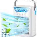 Air Cooler Portable Air Conditioner, Quiet Evaporative Air Cooler with 3 Speeds, 700ML Portable AC with 3 Wind Speeds for Room, Bedroom