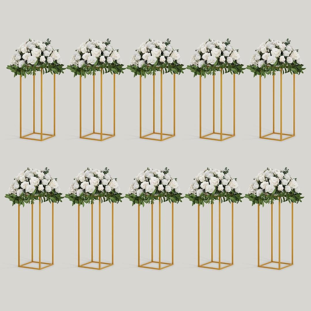 TEKXYZ Flower Stand for Wedding, 10 Pcs 23.6 Inch Tall, Metal Centerpiece Stand, Gold Centerpieces For Wedding, Event Party Props, Patio Decor