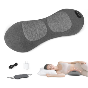 3-in-1 Back Massager with Heat & Vibration, Smooth Spine Triple Fusion Lumbar Support Pillow for Lower Back and Sciatica Pain Relief, Deep Tissue Relaxation for Bed or Office Chair 