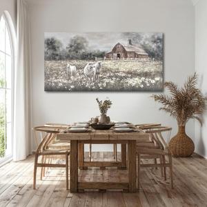 ZENPEE Vintage Farmhouse Sheep Wall Art Prints Country Rustic Wall Decor Posters for Room, Office, Dining & Hallway, 24 x 48 Inch