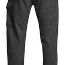 Rdruko Men's Fleece Joggers Pants Winter Warm Sweatpants with Zipper Pockets Athletic Running Gym Workout (Gray, L)