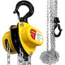 YATOINTO Chain Hoist 1/2 Ton (1100 lbs) Capacity, Small & Mini Chain Hoist with 10 FT Lift, 11'' Low Headroom, Industrial-Grade Steel Chain Fall for Garage & Automotive Use