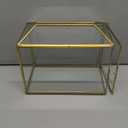 NCYP Small 10.2" x 5.9" x 7.9" Glass Cards Box with Slot and Lock for Wedding Reception - Home Birthdays Party Geometric Decorative, Gold - Slot Length 6.3 Inches (Glass Box Only)