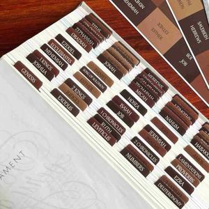 Thinkor Reposition Laminated Bible Tabs, Large Print Stickers, Easy to Read & Apply Bible Tabs for Women & Man (Earthy Brown)