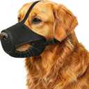 Dog Muzzle Mesh Soft Muzzle for Dogs, Adjustable for No Bark, Scavenging, Licking & Chewing, Prevent Biting, Black (XL)