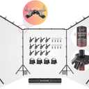 LimoStudio [Enhanced Super Duty] 30.3 x 10.4 ft. Triple Extended Crossbar Backdrop Stands, Super Heavy Duty & Thicker Pole, Strongest in Market No Bend No Shake, 360 Rotatable Angle Control, AGG3354 (30.3 x 10.4 feet (W x H))