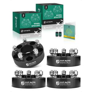 YHTAUTO 6x135 to 6x5.5 Wheel Adapters 1.25 Inch Compatible with Ford F-150 04-14, Jeep Grand Cherokee, Lincoln, Tire Spacers w/14x2.0 & 12.9 Grade Studs, 87.1mm Center Bore 6 Lug 4PCS