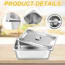 3 Pack Full Size 6 Inch, 8 Inch Hotel Pan with Lid Perforated Steam Table Pan Chafing Pans Steam Table Tray Stainless Steel Restaurant Supplies for Buffets Catering Commercial Kitchen