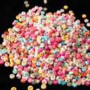 2 x AmlkHxuan 1000pcs Round Letter Beads Colorful Gold Acrylic Alphabet 4x7mm for Bracelets Necklace Jewelry Making Supplies (Gold Colored)