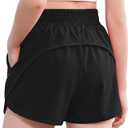 Zaclotre Girls Athletic Shorts with Zipper Pockets 2 in 1 Kid Workout Running Volleyball Soccer Shorts with Liner (Black)