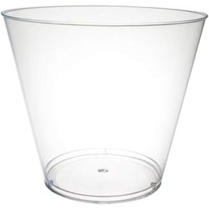 Party Essentials Disposable 9 oz Party Punch Cups | Old Fashioned Tumblers | Cocktail Glasses, 200 Count, Clear, Hard Plastic