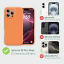 Ktele Magnetic for iPhone 16 Pro Max Case [Compatible with Magsafe] [Premium Silicone Satin-Smooth Touch] Slim Shockproof Anti-Scratch Microfiber Lining Case, 6.9 inch, Bright Orange