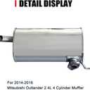 Rear Exhaust Muffler Compatible With 2014-2018 Mitsubishi Outlander 2.4L Muffler Exhaust