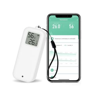 eMylo Room Thermometer Indoor, WiFi Humidity Meter with Smart Alert, Data Storage and Calibration, Temperature and Humidity Monitor for Baby Room, Greenhouse, White 1 Pack with Screen (Single)