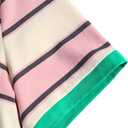 LilyCoco Women's Striped Shirt Short Sleeve Color Block Tops Notched Neck Summer Tee Multicolored Medium