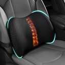 BYMECOST Lumbar Support Pillow for Car, Memory Foam Car Seat Back Support Pillow for Driving, Back Cushion with Strap for Pain Relief, Ergonomic Back Cushion for Office Chair, Wheelchair (Black)
