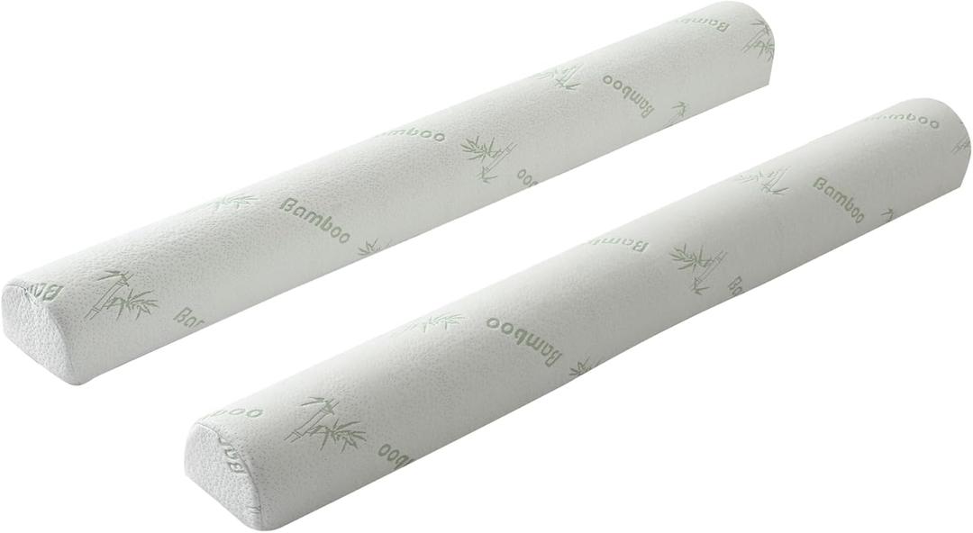Bamboo Bed Bumper for Toddler Foam Toddler Bed Bumpers for Kids [2-Pack] 56" with Water-Resistant, Non-Slip and Washable Cooling Bamboo Cover fits Twin, Full, Queen, King Beds