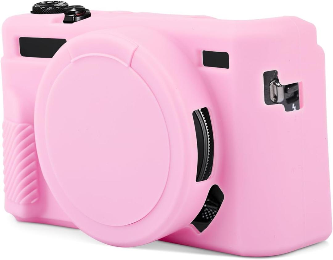 7 x Camera Case for Canon Powershot G7X Mark II Digital Camera, Silicone Camera Case with Removable Lens Cover Soft Protective Case Scratch-Resistant Slim Camera Accessories (Pink)