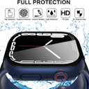 3 x YMHML Case Compatible for Apple Watch Series 9/8/7 45mm with Tempered Glass Screen Protector, Hard PC Full Touch Sensitive Protective Cover Slim Bumper for iWatch Accessories, Blue