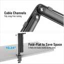 iPad Holder for Desk, Adjustable Tablet Arm iPad Desk Mount with C-Clamp, 30" Foldable Long Arm & 360 Rotation, Fits 4.7"15.6" i Pad Pro/Air/Mini, Phones & 15.6" Portable Monitors for Desk/Bed Use