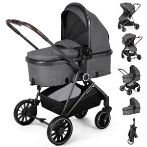 ANNA QUEEN 2 in 1 Baby Stroller,Folding High Landscape Infant Stroller,Reversible Pram, Convertible Pushchair for Infants and Newborns 0-36 Months