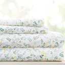 Linen Market Patterned Microfiber Queen Sheet Set 4 Piece  Oeko-TEX Certified Ultra Soft & Wrinkle-Free - 16" Deep Pocket Sheets - Easy Care Queen Size - Wildflower Light Blue