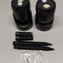 Large 2-in-1 LED Motion Sensor Outdoor Spotlight, IP44 Waterproof 450 LM Battery Operated Landscape Light,Flood Light, Adjustable Wall Light for Yard, Garden, House (2 Pack) (Black)