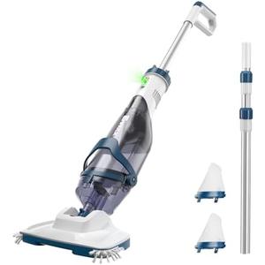 ENHULK Pro Cordless Pool Vacuum - 18.5 GPM Powerful Suction, 70min Runtime & 13.4" Wide Head, XL Capacity Handheld Rechargeable Pool Cleaner for Inground/Above Ground Pools with Telescopic Pole (Blue)