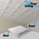 Art3d 12-Pack Square Drop Ceiling Tile 2ft x 2ft in White, PVC Ceiling Panel 24 x 24in. - Compatible with 15/16" Drop Ceiling Grid System, 12pcs-24*24