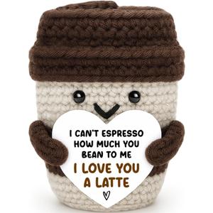 Gifts for Her Him Women Men Coffee Lover Gift Anniversary Birthday Easter Basket Gifts for Wife Husband Boyfriend Girlfriend Couple Crochet Coffee Mug Decor I Love You Her Mom Mothers Day Fathers Day