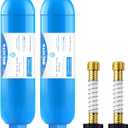 RV Inline Water Filter With Flexible Hose Protector,Dedicated For Rvs And Marines,2 Pack Drinking,Washing Filter,Reduces Lead,Fluoride,Chlorine,Bad Tast,Odor