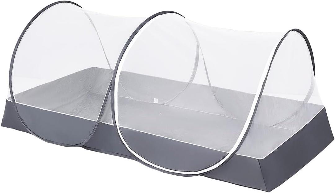 Mengersi Mosquito Net for Bed,Large Pop Up Mosquito Tent Portable Foldable Mosquito Net Bed Canopy for Bed Camping Travel Patio,Free Installation (Gray,1PC)
