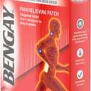 Ultra Strength Bengay Pain Relief Patches, Large Topical Analgesic Menthol Patches for Muscle & Joint Pain Due to Backaches, Minor Arthritis, Sprains, & Strains, 3.9 x 7.9 inches, 4 Count