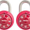 Master Lock 1530T Locker Lock Combination Padlock, 2 Count (Pack of 1), Red