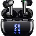 Wireless Earbuds Bluetooth Headphones, Ear Buds with Deep Bass, 40H Long Playtime, LED Power Display, IP7 in Ear Earphone with Mic for iPhone Android Phone Sports Workout, Black