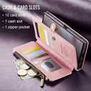 Defencase for Galaxy S26 Ultra Case Wallet with RFID Blocking Card Holder for Women Men, PU Leather Magnetic Snap Flip Wristlet Strap Zipper Wallet Phone Cases for Samsung Galaxy S26 Ultra 6.9", Pink
