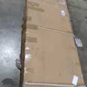 36" x 84" (Double 18" x 84" Doors) Glass Barn Door with 6FT Sliding Door Hardware Kit Included, Assemblely Needed, 5-Panel Frosted Glass, Waterproof PVC Surface, White