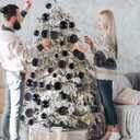 Yunsailing 100 Pcs Christmas Ball Ornaments Decorative Hanging Baubles Set Xmas Balls Seasonal Decorative Pendants for Christmas Tree Party Decorations(Black)