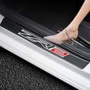 4Pcs Door Sill Plate Protectors Compatible with Silverado Colorado ZR2 Car Accessories, Carbon Fiber Leather Door Sill Stickers for Car Auto Accessories (zr2)