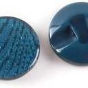 10 Pcs Round Resin Buttons Striped Buttons for Overcoat Sewing Accessories (Blue, 21mm)
