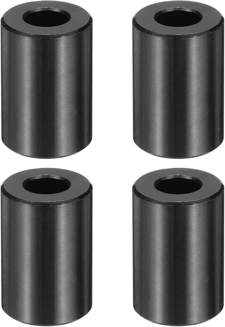MECCANIXITY 4pcs M6 Metal Spacers, M6 x 1/2" OD x 3/4" L Aluminum Spacer Round Unthreaded Standoff Bushing Plain Finish for Screw Bolts, Black