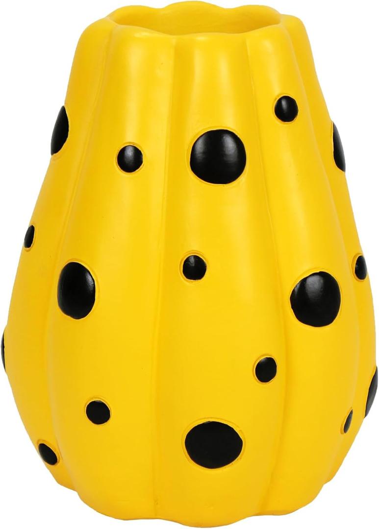 MYFLOCY Pumpkin Vases for Flowers Halloween Pumpkin Vase Centerpieces for Tables Decorative Fall Pumpkins Planter for Home Decor (Orange, Black Circle)