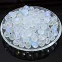 100Pcs Moonstone Matte Iridescent Glass Beads Mermaid Aurora Frosted Glitter Beads for Bracelets DIY Jewelry Making (8MM, Matte White) (8MM, Matte White)
