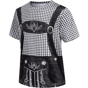 Oktoberfest T-Shirt Costume for Mens, Bavarian German Lederhosen 3D Novelty Shirt Short Sleeve Carnival Festival