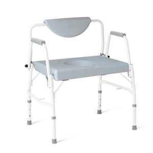 Medline Bariatric Drop-Arm Commode - Heavy Duty Steel Toilet Chair for Disabled and Elderly, 1,000 lb. Weight Capacity